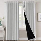 H.VERSAILTEX 100% Blackout Curtains for Bedroom with Black Liner Full Room Darkening Back Tab Rod Pocket 2 Panels