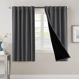 H.VERSAILTEX 100% Blackout Curtains for Bedroom with Black Liner Full Room Darkening Back Tab Rod Pocket 2 Panels