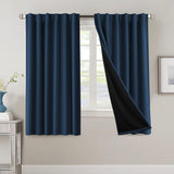 H.VERSAILTEX 100% Blackout Curtains for Bedroom with Black Liner Full Room Darkening Back Tab Rod Pocket 2 Panels