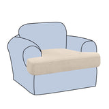 H.VERSAILTEX Stretch 2 Piece T Cushion Sofa Slipcovers Individually Sofa Cushion Covers for 2 Cushion Couch Sofa Seat Cushion Covers with Elastic Bands Featuring Thicker Jacquard Fabric, Dusty Blue