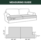 H.VERSAILTEX Stretch 2 Piece T Cushion Sofa Slipcovers Individually Sofa Cushion Covers for 2 Cushion Couch Sofa Seat Cushion Covers with Elastic Bands Featuring Thicker Jacquard Fabric, Dusty Blue