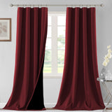 H.VERSAILTEX 100% Blackout Short Curtains for Bedroom Kitchen Privacy Energy Saving Curtain Tiers Set of 2