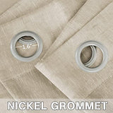 Natural Linen Blended Privacy Sheer Nickel Grommets Curtains