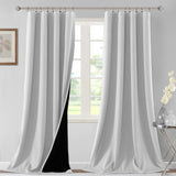 H.VERSAILTEX 100% Blackout Short Curtains for Bedroom Kitchen Privacy Energy Saving Curtain Tiers Set of 2