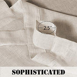 Linen Curtains Natural Linen Blended Tab Top Light Filtering Sheer Curtains
