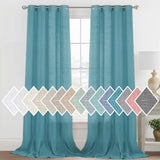 H.VERSAILTEX Linen Sheer Curtains 84 Inch Length Semi Sheer Curtains for Living Room Light Filtering Curtains, 2 Panels (52" W x 84" L, Sea Mist)