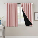 H.VERSAILTEX 100% Blackout Curtains for Bedroom with Black Liner Full Room Darkening Back Tab Rod Pocket 2 Panels
