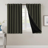 H.VERSAILTEX 100% Blackout Curtains for Bedroom with Black Liner Full Room Darkening Back Tab Rod Pocket 2 Panels