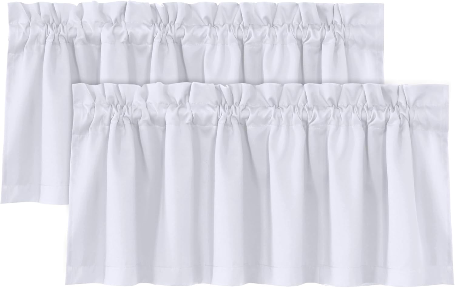 H.VERSAILTEX 100% Blackout Valances for Windows Kitchen Window Rod Pocket Privacy Decorative Curtains 2 Pack