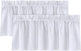 H.VERSAILTEX 100% Blackout Valances for Windows Kitchen Window Rod Pocket Privacy Decorative Curtains 2 Pack