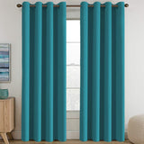 100% Blackout Thermal Insulated Grommet Solid Color Curtains