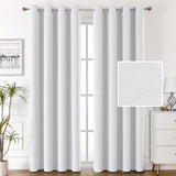 H.VERSAILTEX 100% Blackout Linen Curtains Thermal Insulated Textured Burlap Grommet Window Drapes 2 Panels