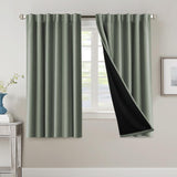 H.VERSAILTEX 100% Blackout Curtains for Bedroom with Black Liner Full Room Darkening Back Tab Rod Pocket 2 Panels