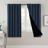 H.VERSAILTEX 100% Blackout Curtains for Bedroom with Black Liner Full Room Darkening Back Tab Rod Pocket 2 Panels