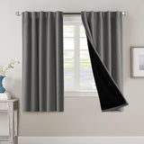H.VERSAILTEX 100% Blackout Curtains for Bedroom with Black Liner Full Room Darkening Back Tab Rod Pocket 2 Panels