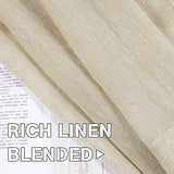 Natural Linen Blended Privacy Sheer Nickel Grommets Curtains