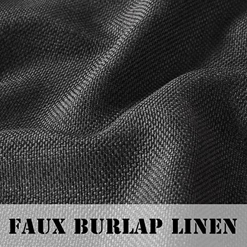 Linen Blackout Curtains Thermal Insulated Primitive Textured Grommet Curtains