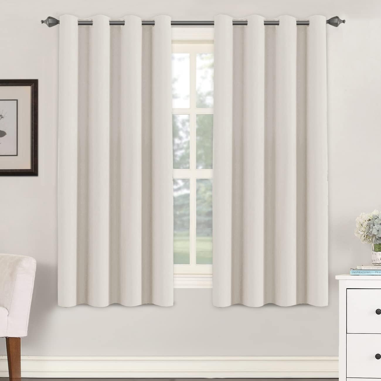 Blackout Curtains Thermal Insulated Grommet Top Solid Color Curtains
