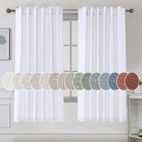 Natural Linen Tab Loop Pocket Semi Sheer Light Filtering Curtains
