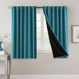 H.VERSAILTEX 100% Blackout Curtains for Bedroom with Black Liner Full Room Darkening Back Tab Rod Pocket 2 Panels