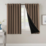 H.VERSAILTEX 100% Blackout Curtains for Bedroom with Black Liner Full Room Darkening Back Tab Rod Pocket 2 Panels