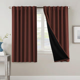 H.VERSAILTEX 100% Blackout Curtains for Bedroom with Black Liner Full Room Darkening Back Tab Rod Pocket 2 Panels
