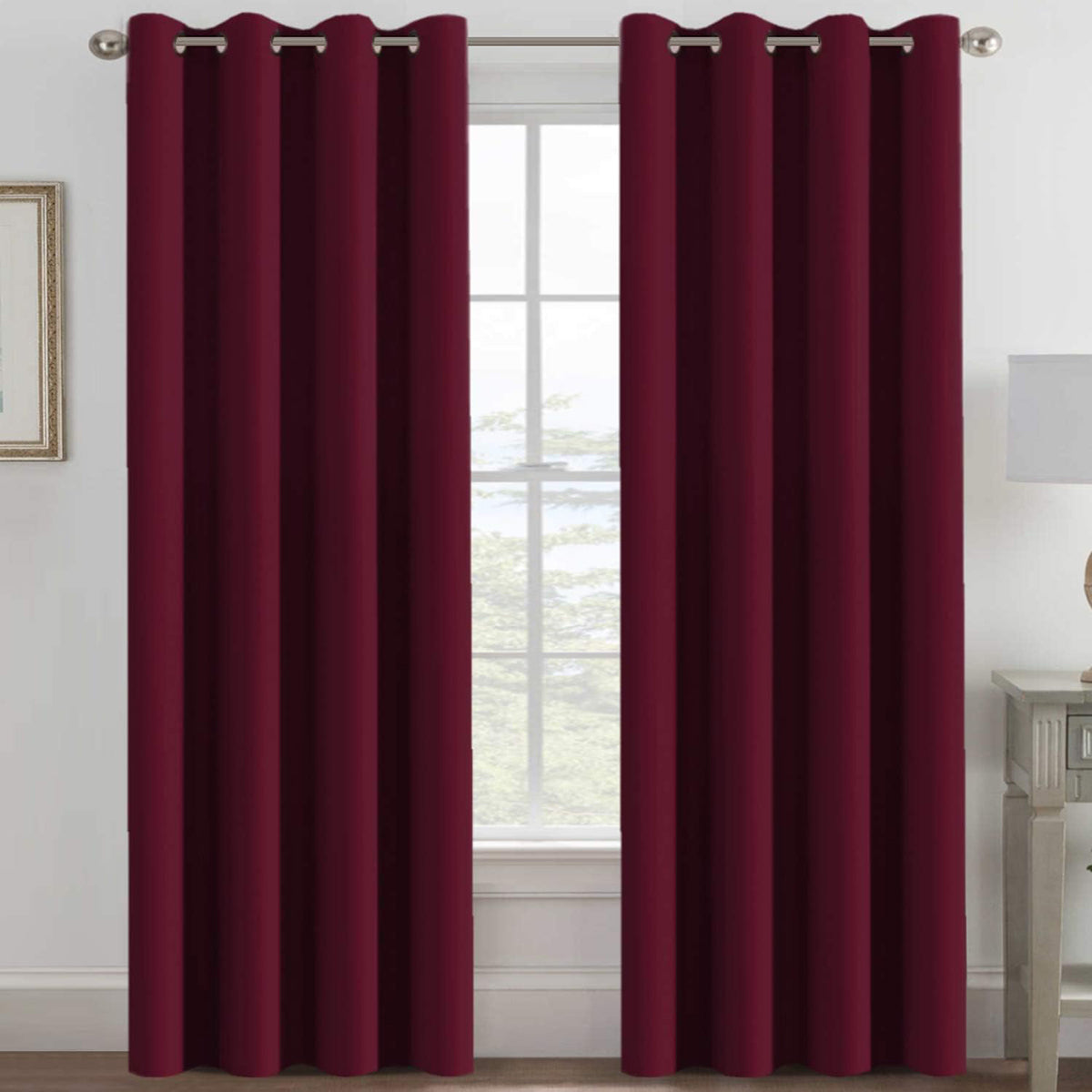 Blackout Thermal Insulated Winow Treatment Extra Long Grommet Top Curtains
