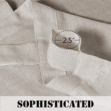 Linen Curtains Natural Linen Blended Tab Top Light Filtering Sheer Curtains