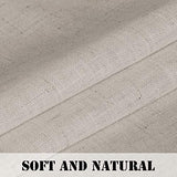Linen Curtains Natural Linen Blended Tab Top Light Filtering Sheer Curtains