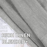 Natural Linen Blended Privacy Sheer Nickel Grommets Curtains