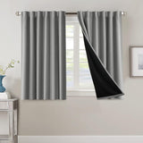 H.VERSAILTEX 100% Blackout Curtains for Bedroom with Black Liner Full Room Darkening Back Tab Rod Pocket 2 Panels