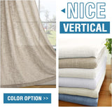 H.VERSAILTEX Linen Blended Curtains - Natural Linen Textured, Light Filtering Nickel Grommet 2 Panel Sets, 52" x 84", Angora for Living Room & Bedroom