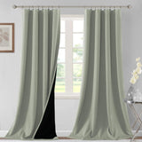 H.VERSAILTEX 100% Blackout Short Curtains for Bedroom Kitchen Privacy Energy Saving Curtain Tiers Set of 2