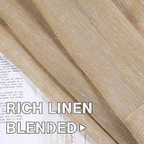 Natural Linen Blended Privacy Sheer Nickel Grommets Curtains