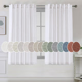 Natural Linen Tab Loop Pocket Semi Sheer Light Filtering Curtains