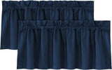 H.VERSAILTEX 100% Blackout Valances for Windows Kitchen Window Rod Pocket Privacy Decorative Curtains 2 Pack