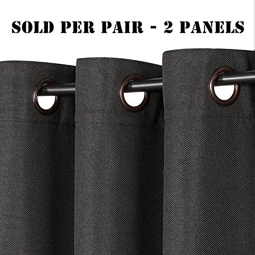 Linen Blackout Thermal Insulated  Primitive Textured Grommet Curtain