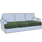 H.VERSAILTEX Stretch 2 Piece T Cushion Sofa Slipcovers Individually Sofa Cushion Covers for 2 Cushion Couch Sofa Seat Cushion Covers with Elastic Bands Featuring Thicker Jacquard Fabric, Dusty Blue