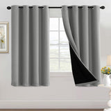 100% Blackout Black Liners Grommet Solid Color Curtains