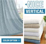 H.VERSAILTEX Linen Natural Linen Blended Curtains for Living Room Burlap Linen Textured Tab Top Curtain Energy Efficient Light Filtering Curtains (Set of 2, 52" x 84", Stone Blue)