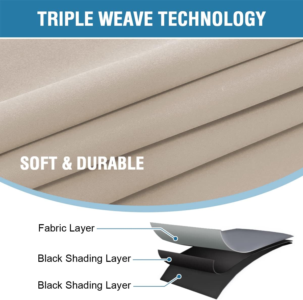 H.VERSAILTEX 100% Blackout Curtains for Bedroom with Black Liner Full Room Darkening Back Tab Rod Pocket 2 Panels