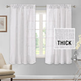 H.VERSAILTEX Linen Blended Curtains 84 Inches Long for Living Room and Bedroom - Light Filtering Rod Pocket, Burlap Textured, 2 Panel Sets, Stone Blue
