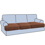 H.VERSAILTEX Stretch 2 Piece T Cushion Sofa Slipcovers Individually Sofa Cushion Covers for 2 Cushion Couch Sofa Seat Cushion Covers with Elastic Bands Featuring Thicker Jacquard Fabric, Dusty Blue