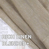 Natural Linen Blended Privacy Sheer Nickel Grommets Curtains