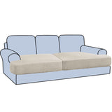 H.VERSAILTEX Stretch 2 Piece T Cushion Sofa Slipcovers Individually Sofa Cushion Covers for 2 Cushion Couch Sofa Seat Cushion Covers with Elastic Bands Featuring Thicker Jacquard Fabric, Dusty Blue