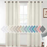 H.VERSAILTEX Linen Sheer Curtains 84 Inch Length Semi Sheer Curtains for Living Room Light Filtering Curtains, 2 Panels (52" W x 84" L, Sea Mist)