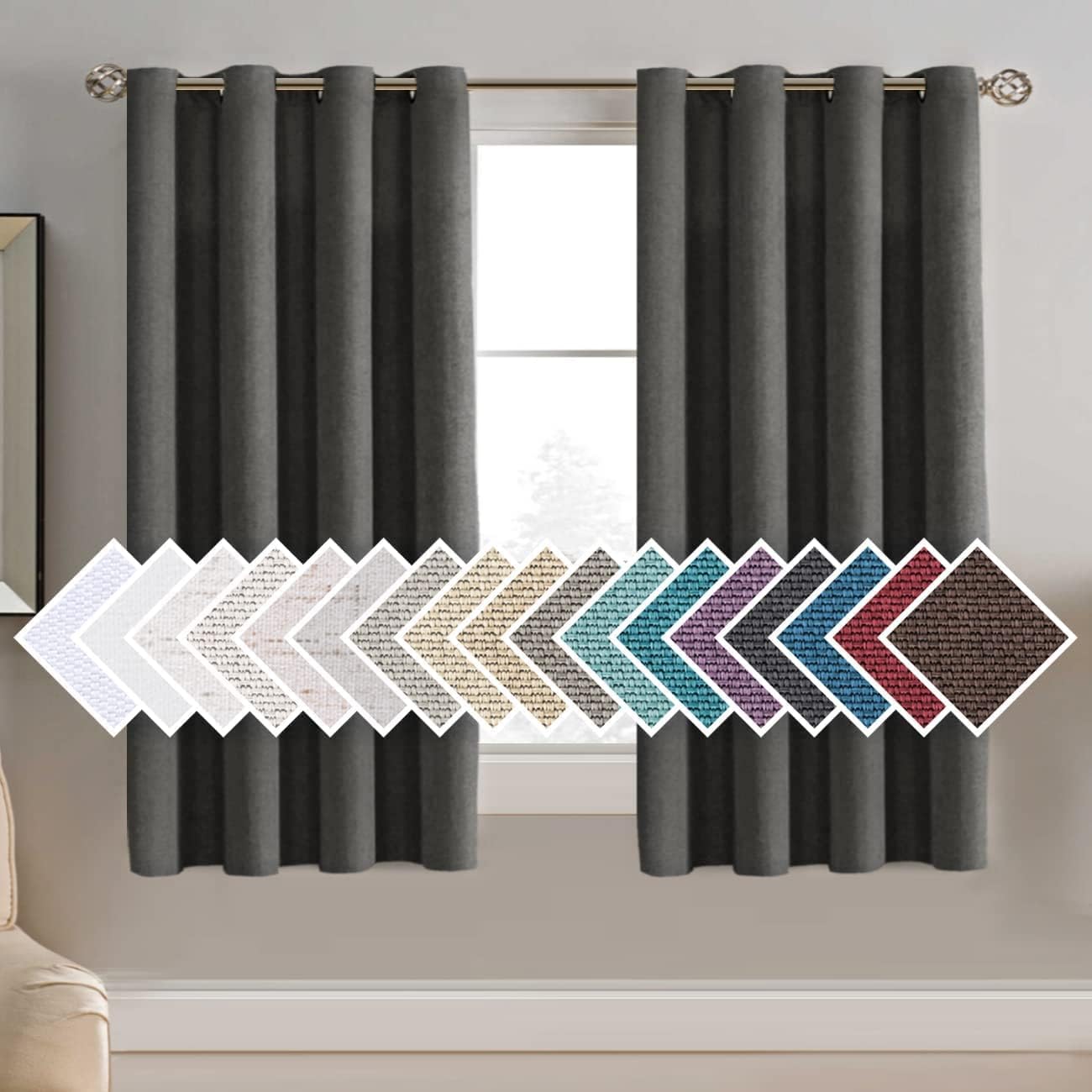 Linen Blackout Thermal Insulated Grommet Curtain