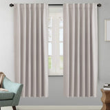 Blackout Thermal Insulated Back Tab/Rod Pocket Solid Color Curtains