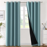 H.VERSAILTEX 100% Blackout Lined Curtains, 2 Thick Layers Completely Blackout Window Treatment Thermal Insulated Drapes for Kitchen/Bedroom (1 Pair, 52" Width x 63" Length Each Panel, Navy)