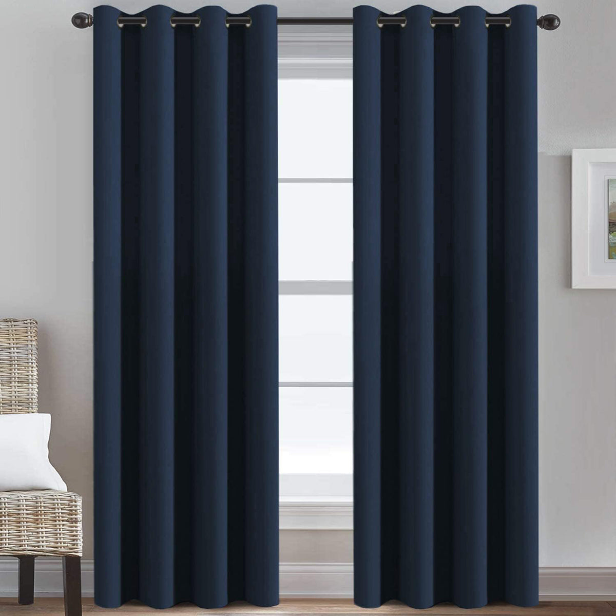 Blackout Thermal Insulated Winow Treatment Extra Long Grommet Top Curtains